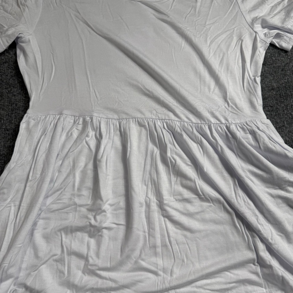 NWT White‎ Short Sleeve Maxi Dress Empire Waist Pockets Flowy Summer Casual - Picture 4 of 16
